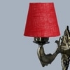 Devansh Metal Electric Wall Light in Antique Gold Colour with Maroon Shade Count of 1 Light