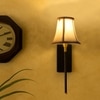 Devansh Metal Electric Wall Light in Black Colour with Off-white Shade Count of 1 Light