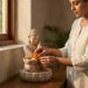 Water Fountain Serenity Buddha Water Fountain in Natural Sandstone Colour
