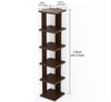 Bluewud Wudville Braine Engineered Wood Wall Mount Corner Shelf, Display Rack, (6 Square Shelves - Wenge)