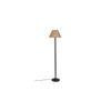 Harry Beige Natural Fiber Shade Floor Lamp with Black Iron Base