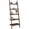 Scandinavian Milt Leaning Bookcase Cocoa Finish