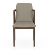 Harper Solid Wood Single Dining Chair In Danish Finish with Taupe Leatherette Colour