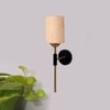 Devansh Metal Electric Wall Light in Black Colour with Beige Shade Count of 1 Light