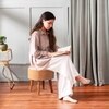 Brick Brown Faux Leather Ottoman