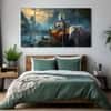 The Castle Decor Krishna Ji Wall Painting Wooden Framed 27x48 Inch (Style 2)