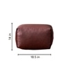 Cuboid Collection Brown Faux Leather Pouf Ottoman