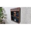 Kasika Red Colour Solid Wood Handcarved Box Style Floating Wall Shelf with compartment