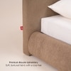 Ripple Fabric Queen  Size Bed With Hydraulic Storage (Coffee Oak Brown Finish, Tuscan Almond Colour)