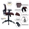 Peacifice Mid Back Ergonomic Chair in Brown Colour