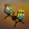 Devansh Metal Electric Wall Light in Gold Colour with Multi Shade Count of 2 Lights