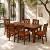Globally Indian Nivaan Solid Sheesham Wood 6 Seater Dining Table Set 6 Chairs Terracotta Orange