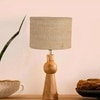 Devansh Beige Jute Table Lamp With  Wood Natural Base (7X18.25 Inches)-9