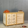 D'Dass Yellow Mdf and Sheesham  Wall Hanging Wooden Temple For Pooja