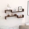 BLUEWUD Riley Engineered Wood Wall Decor Floating Shelf Display Rack Decorative Hall Decor for Living Room Home Furniture (Brown Maple)