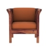 Haveli 1 Seater Wooden Sofa (Orange Colour, Teak Finish)