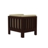 Prashiv 3+1+1 Seater Wooden Sofa (Creame Colour, Walnut Finish)