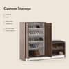Alex 21 Pair Shoe Cabinet in Classic Walnut Finish