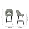 Doe Buck Faux Leather Counter Height Bar Stool in Sage Colour with Black Legs
