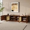Nenki 4 Door Solid Wood Tv Cabinet  In Provincial Teak Finish