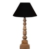Devansh Black Cotton Table Lamp With  Wood Natural Base (10X10X21 Inches)-28