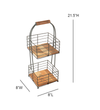 Ireka Home Rustic Grid Storage Basket with Metal Frame