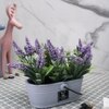 White 1 Pieces Hanging Lavender Artificial Plant With Pot