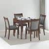 Murphy 4-To-6 Extendable - Dalla 4 Seater Dining Table Set (Colour- Grey , Finish- Dark Walnut)