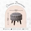 Mandala Fabric Wooden Ottoman in Blue Color Set of 2