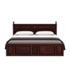 Krispy Solid Wood King  Size Bed Without Storage (Walnut Finish)
