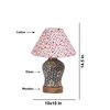 Devansh Conical Multi Cotton Shade Lamp With Wood & Mosaic Glass Base For Decoration/Office/Home/Gifting/Study For Decoration/Office/Home/Gifting/Study -(10X10X14.5) Inches -A