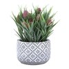 Pristine And Awe-Struck Indoor Purple Faux Plant With Ceramic Pot
