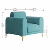 Veniza Velvet 1 Seater Sofa In Aqua Blue Colour