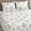 Tara White Floral 400 TC Cotton Flat Super King Size Bedsheet with 2 Pillow Covers – Threads