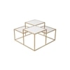 Valentino Glass Mirror Bunching Coffee Table In Dark Gold Finish