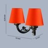 Devansh Metal Electric Wall Light in Antique Gold Colour with Orange Shade Count of 2 Lights