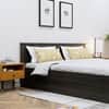 Hexa Engineered Wood Modern Queen Bed With Headboard With Storage In Flower Wenge