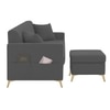 Daraco Velvet L shape 4 Seater Sofa in dark Gery Color