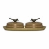 Metalsmith Metal Serveware Box Set of 3 with Tray Gold Finish