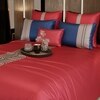 Stoa Paris Super King Bedsheet  Bedsheet, Flirty Red, Mystique Blue