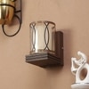 Eliante Wooden Wall Lights Wood & Glass Material Dark Brown & Champaign Finish