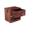 Wave Solid Wood Bedside Table in Teak Finish