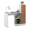 Troy Study Table Frosty White & Exotic Teak