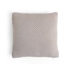 Tiny Check Stone  And Natural Cotton Cushion Cover 16X16 Inches