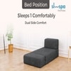 Sleep Spa Foldable 1 Seater Single Foam Fold Out Sofa Cum Bed in Dark Grey Colour
