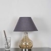 INGRAM Smoke Glass and Metal Table Lamp With Black Cotton Shade