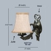Devansh Gold Antique Wall Mounted Lamp With Beige Jute Shade
