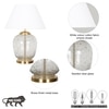 SECRET Water Droplets On Glass and Brass Finish Metal Large  Table Lamp With White Cotton Shade