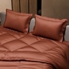 Stoa Paris Comforter Set Double Bed, 300TC Satin Double Bed Comforters in Melted Caramel