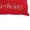Happy Birthday Red Cotton Knitted Cushion Cover 16X16 Inches